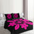 Hawaiian Royal Pattern Quilt Bed Set - Black And Pink - L1 Style - AH - Polynesian Pride