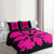 Hawaiian Royal Pattern Quilt Bed Set - Black And Pink - C1 Style - AH - Polynesian Pride