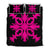 Hawaiian Royal Pattern Quilt Bed Set - Black And Pink - F2 Style - AH Art - Polynesian Pride