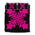 Hawaiian Royal Pattern Quilt Bed Set - Black And Pink - E2 Style - AH Art - Polynesian Pride