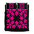 Hawaiian Royal Pattern Quilt Bed Set - Black And Pink - L3 Style - AH Art - Polynesian Pride