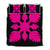 Hawaiian Royal Pattern Quilt Bed Set - Black And Pink - B1 Style - AH Art - Polynesian Pride