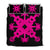 Hawaiian Royal Pattern Quilt Bed Set - Black And Pink - L2 Style - AH Art - Polynesian Pride