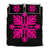 Hawaiian Royal Pattern Quilt Bed Set - Black And Pink - H2 Style - AH Art - Polynesian Pride