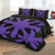 Hawaiian Royal Pattern Quilt Bed Set - Black And Purple - H1 Style - AH - Polynesian Pride