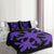 Hawaiian Royal Pattern Quilt Bed Set - Black And Purple - H1 Style - AH - Polynesian Pride