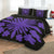 Hawaiian Royal Pattern Quilt Bed Set - Black And Purple - G2 Style - AH - Polynesian Pride