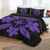 Hawaiian Royal Pattern Quilt Bed Set - Black And Purple - L1 Style - AH - Polynesian Pride