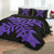 Hawaiian Royal Pattern Quilt Bed Set - Black And Purple - E2 Style - AH - Polynesian Pride