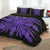 Hawaiian Royal Pattern Quilt Bed Set - Black And Purple - K2 Style - AH - Polynesian Pride