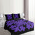 Hawaiian Royal Pattern Quilt Bed Set - Black And Purple - E1 Style - AH - Polynesian Pride