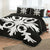 Hawaiian Royal Pattern Quilt Bed Set - Black And White - F2 Style - AH - Polynesian Pride