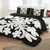 Hawaiian Royal Pattern Quilt Bed Set - Black And White - E1 Style - AH - Polynesian Pride