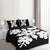 Hawaiian Royal Pattern Quilt Bed Set - Black And White - K1 Style - AH - Polynesian Pride