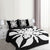 Hawaiian Royal Pattern Quilt Bed Set - Black And White - G1 Style - AH - Polynesian Pride