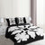 Hawaiian Royal Pattern Quilt Bed Set - Black And White - C1 Style - AH - Polynesian Pride