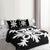 Hawaiian Royal Pattern Quilt Bed Set - Black And White - F2 Style - AH - Polynesian Pride