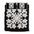 Hawaiian Royal Pattern Quilt Bed Set - Black And White - E1 Style - AH White - Polynesian Pride