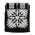 Hawaiian Royal Pattern Quilt Bed Set - Black And White - A3 Style White - Polynesian Pride