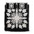 Hawaiian Royal Pattern Quilt Bed Set - Black And White - G2 Style - AH White - Polynesian Pride