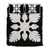 Hawaiian Royal Pattern Quilt Bed Set - Black And White - B1 Style - AH White - Polynesian Pride