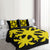 Hawaiian Royal Pattern Quilt Bed Set - Black And Yellow - H1 Style - AH - Polynesian Pride