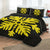 Hawaiian Royal Pattern Quilt Bed Set - Black And Yellow - H2 Style - AH - Polynesian Pride