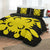 Hawaiian Royal Pattern Quilt Bed Set - Black And Yellow - D2 Style - AH - Polynesian Pride