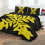 Hawaiian Royal Pattern Quilt Bed Set - Black And Yellow - E2 Style - AH - Polynesian Pride