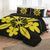 Hawaiian Royal Pattern Quilt Bed Set - Black And Yellow - L1 Style - AH - Polynesian Pride