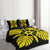 Hawaiian Royal Pattern Quilt Bed Set - Black And Yellow - I3 Style - AH - Polynesian Pride