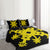 Hawaiian Royal Pattern Quilt Bed Set - Black And Yellow - L2 Style - AH - Polynesian Pride