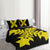 Hawaiian Royal Pattern Quilt Bed Set - Black And Yellow - E2 Style - AH - Polynesian Pride