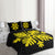 Hawaiian Royal Pattern Quilt Bed Set - Black And Yellow - H2 Style - AH - Polynesian Pride