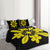 Hawaiian Royal Pattern Quilt Bed Set - Black And Yellow - L1 Style - AH - Polynesian Pride