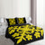 Hawaiian Royal Pattern Quilt Bed Set - Black And Yellow - C2 Style - AH - Polynesian Pride