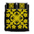 Hawaiian Royal Pattern Quilt Bed Set - Black And Yellow - C2 Style - AH Yellow - Polynesian Pride