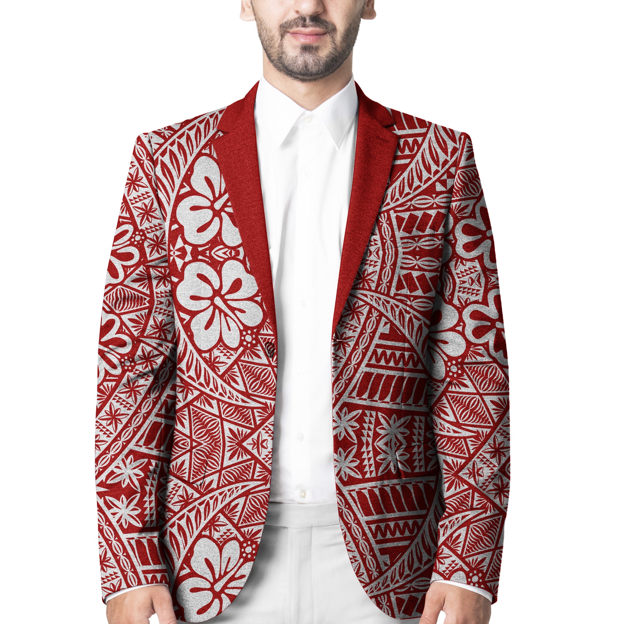 Tonga Blazer Kupesi Vibes - Red LT8 Unisex Red - Polynesian Pride