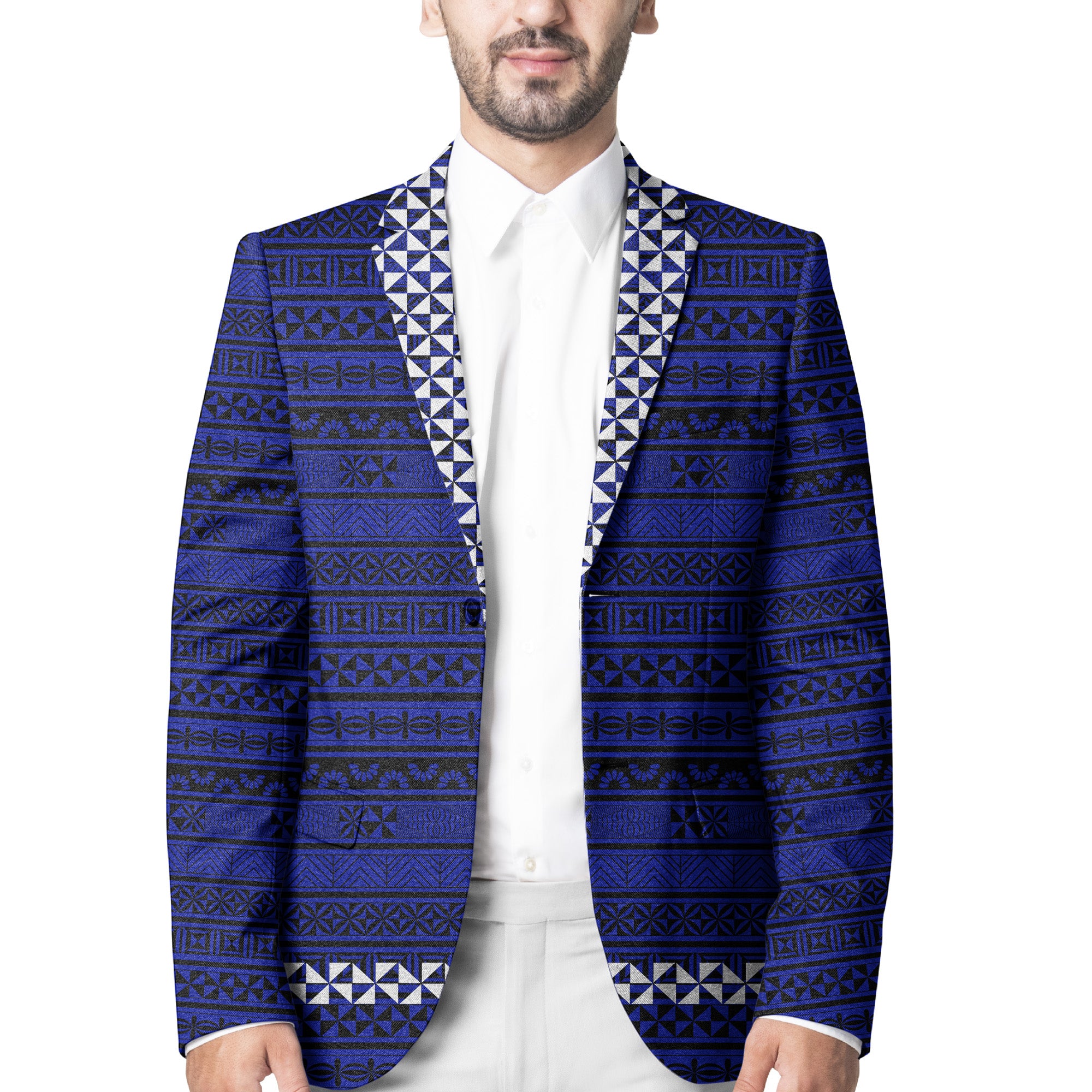 Tonga Blazer Simple Tongan Style - Blue LT8 Unisex Blue - Polynesian Pride