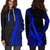 Kosrae Women's Hoodie Dress - Blue Polynesian Tentacle Tribal Pattern - Polynesian Pride