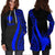 Nauru Women's Hoodie Dress - Blue Polynesian Tentacle Tribal Pattern - Polynesian Pride