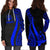 Vanuatu Women's Hoodie Dress - Blue Polynesian Tentacle Tribal Pattern - Polynesian Pride