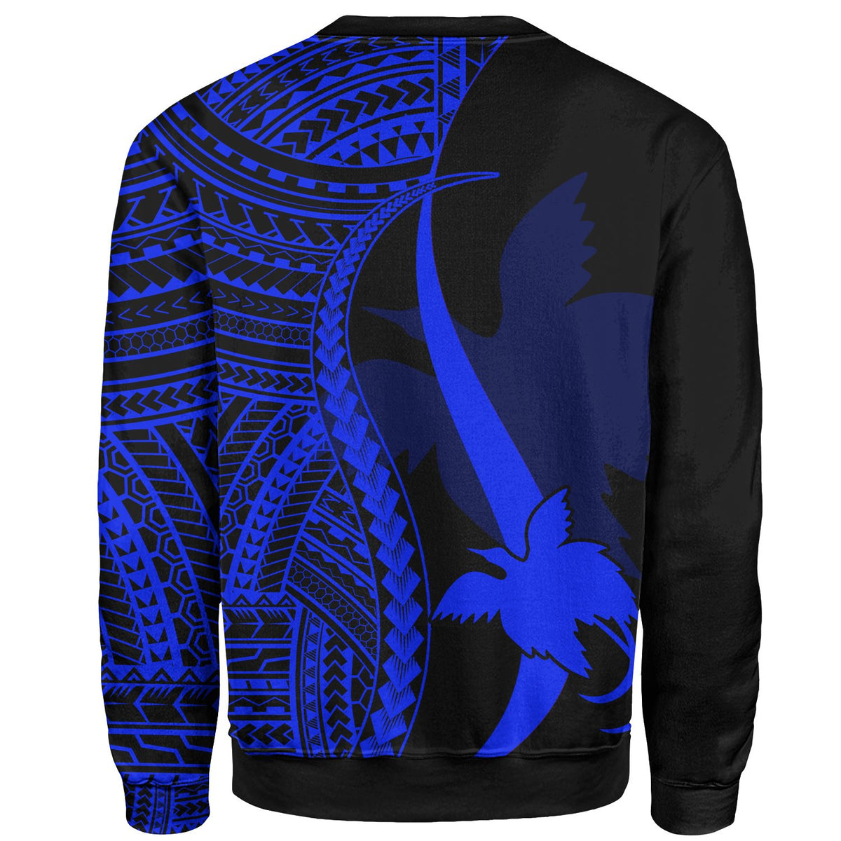 Papua New Guinea Custom Personalised Sweatshirt - Blue Polynesian Tentacle Tribal Pattern - Polynesian Pride