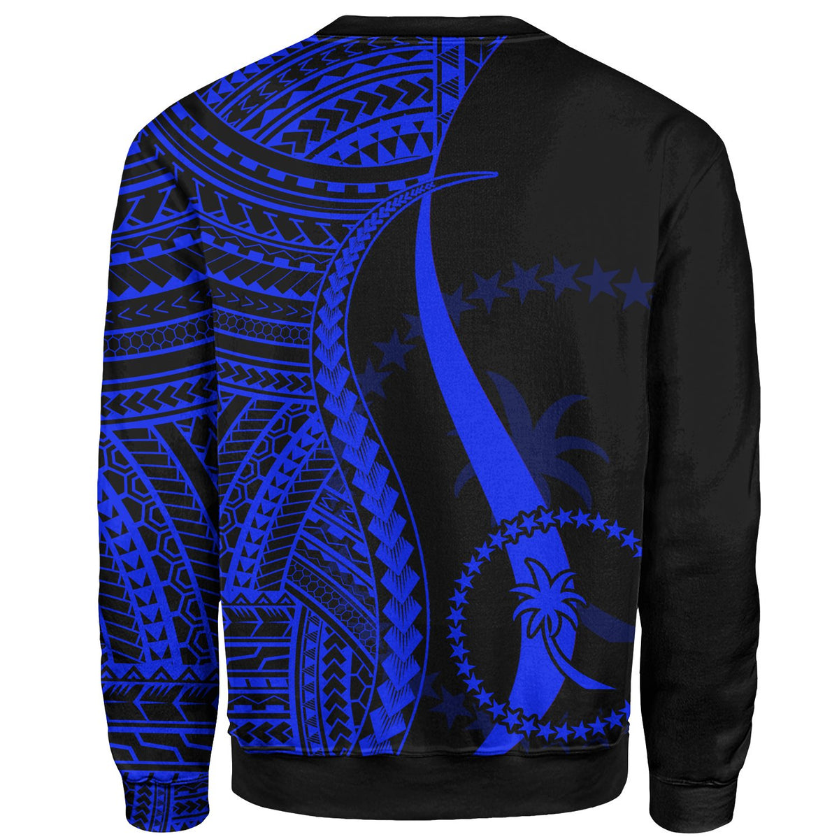 Chuuk Custom Personalised Sweatshirt - Blue Polynesian Tentacle Tribal Pattern - Polynesian Pride