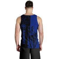 Hawaii King Polynesian Men's Tank Top - Lawla Style Blue - AH - Polynesian Pride