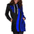 Fiji Women's Hoodie Dress - Blue Polynesian Tentacle Tribal Pattern - Polynesian Pride