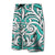 Hawaii Polynesian Maori Ethnic Ornament Board Shorts Turquoise - Polynesian Pride