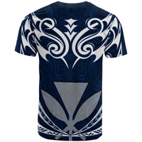 Hawaii Kanaka Polynesian Football Jersey T Shirt Blue Bernice Style - Polynesian Pride