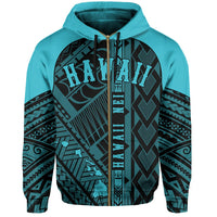 Hawaii Nei Hoodie Zip up Polynesian Blue - Polynesian Pride