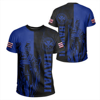Hawaii King Polynesian T Shirt Lawla Style Blue Unisex Blue - Polynesian Pride